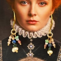 Image 1 of Gemstone, crystal charm earrings
