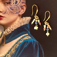 Image 2 of Gemstone, crystal charm earrings