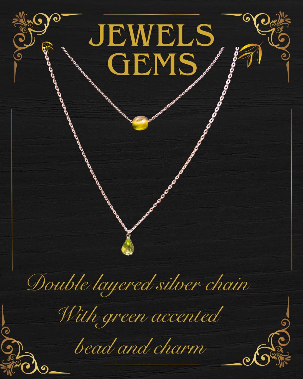 Image of Green Envy Double layered chain necklace 