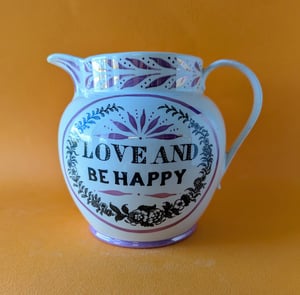 Large Love and Be Happy jug