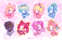 Image 3 of star guardian glitter keychains [ PRE - ORDER ]