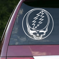 Image 3 of Skull and Bolt Outline Vinyl Decal