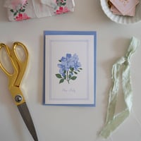Image 2 of New Baby Boy Card – Blue Floral – Baby Shower
