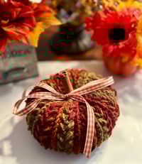 Image 3 of Medium Wheat Stitch Pumpkin/ Autumn Stripes 