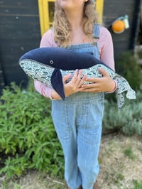 Image 5 of Handmade Toy Blue Velvet Whale 