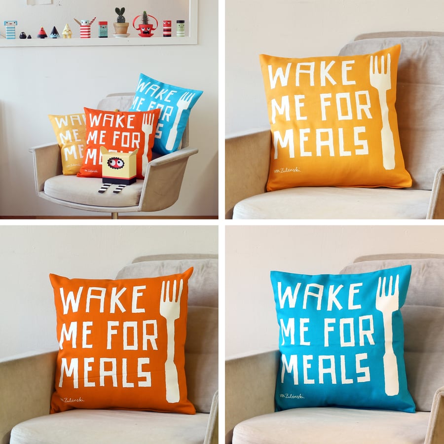 Image of Kissen "WAKE ME FOR MEALS"