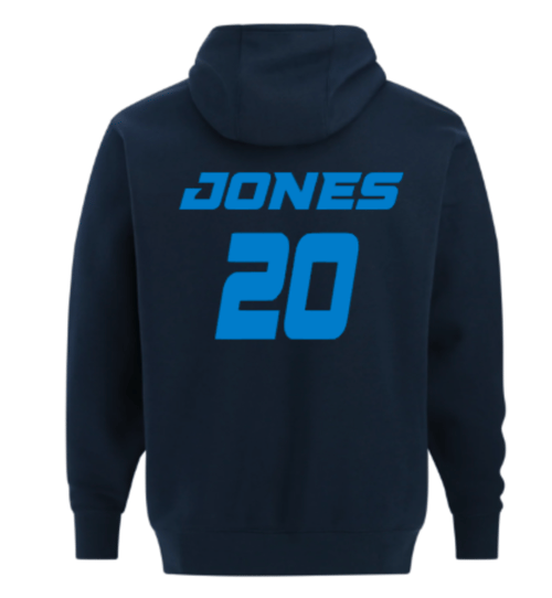 Image of TNT 2025/navy hoodie/NAME AND NUMBER ON BACK/ADULT