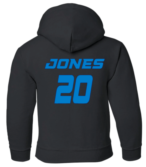 Image of KIDS TNT 2025/black hoodie/NAME AND NUMBER ON BACK