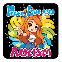 Peace, Love and Autism Sticker