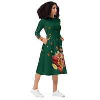 Image 6 of  Autumn Night - Long Sleeve Dress With Pockets - Ltd Edition - Forest Green