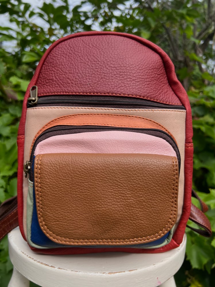 Image of Harlequin Collection - Buffalo Leather Small Backpack -  AA2A