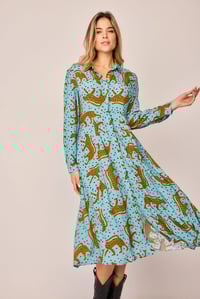 Image 1 of Vestido guepardos azul pastel