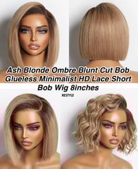 Ash Blonde ombré blunt cut bob glueless minimalistic HD Lace short cut bob