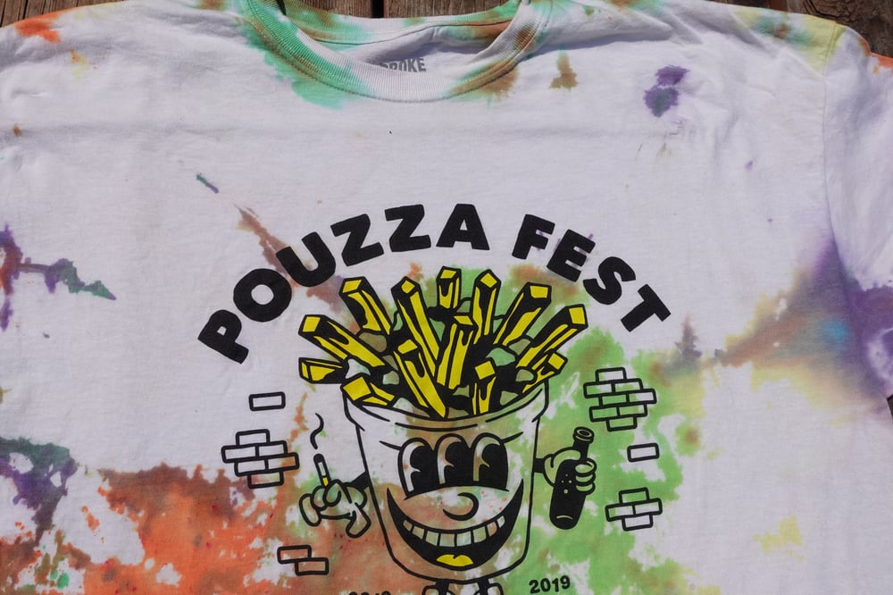 Image de Pouzza x Broke n Stoked Tie Dye T-shirt ( ONE OF A KIND - XL )