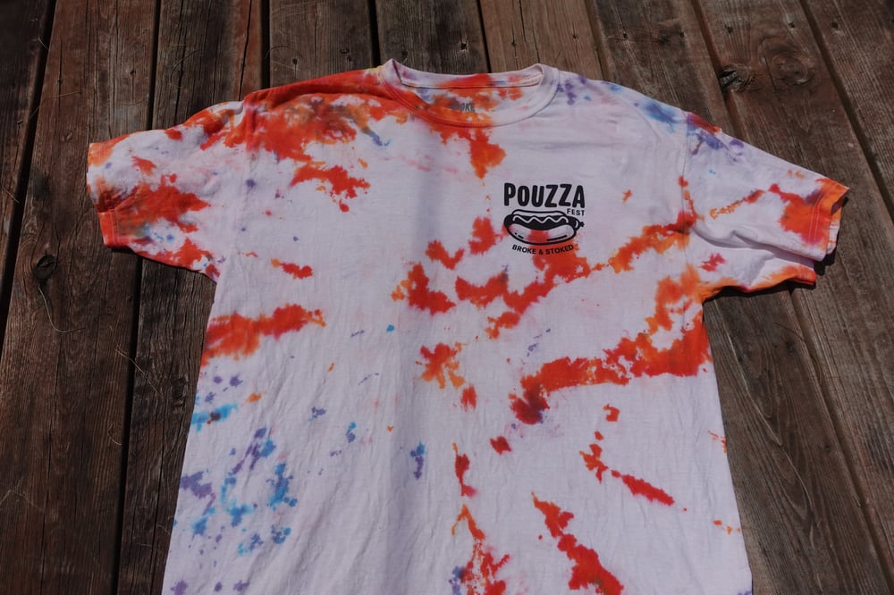 Image de Pouzza x Broke & Stoked Tie-Dye T-shirt ( ONE OF A KIND )- LARGE !!