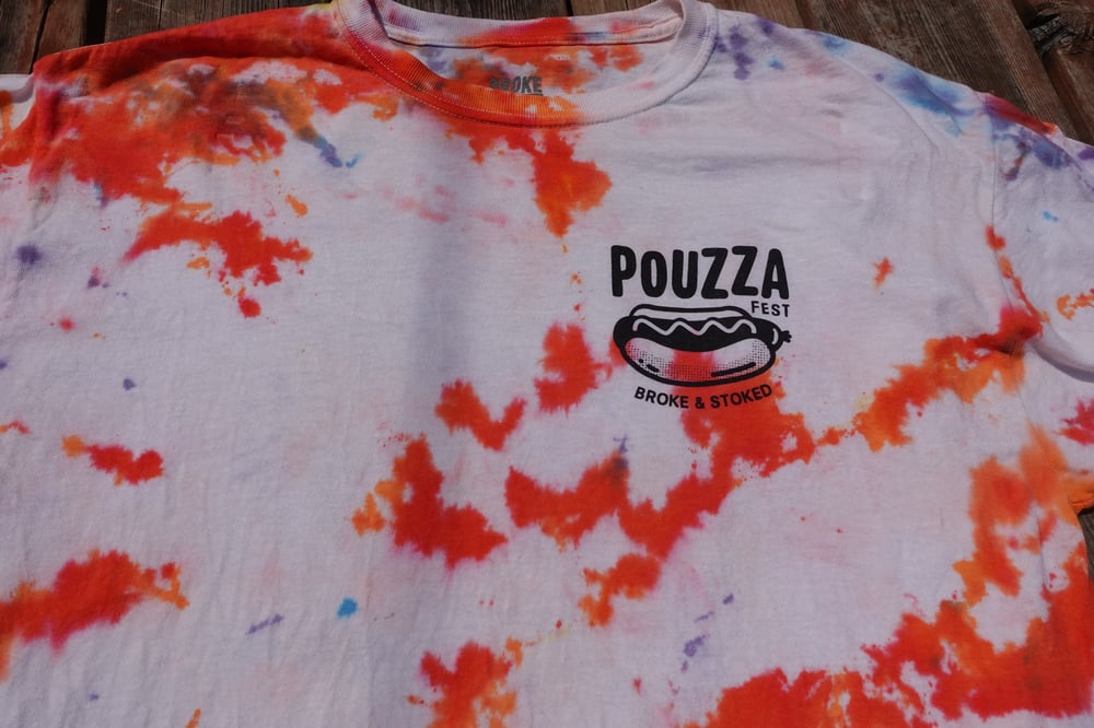 Image de Pouzza x Broke & Stoked Tie-Dye T-shirt ( ONE OF A KIND )- LARGE !!
