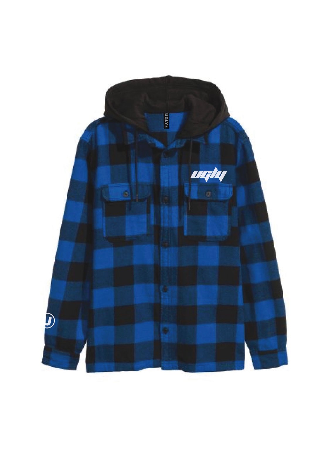 BLUE BLACK FLANNEL HOODIE Ugly Gang