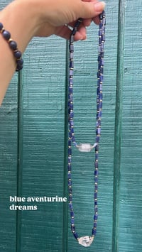 Image 3 of  *new* XLong BLUE AVENTURINE + CLEAR HERKIMER necklace