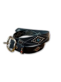 Image 1 of One-of-a-Kind Western Studded Belt – Diamond Cowboy Stitch
