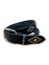 Image 1 of One-of-a-Kind Western Studded Belt – Green Diamond