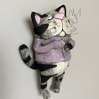 Image 3 of Cat with lilac Sweater & Very Wild Whiskers