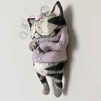 Image 2 of Cat with lilac Sweater & Very Wild Whiskers