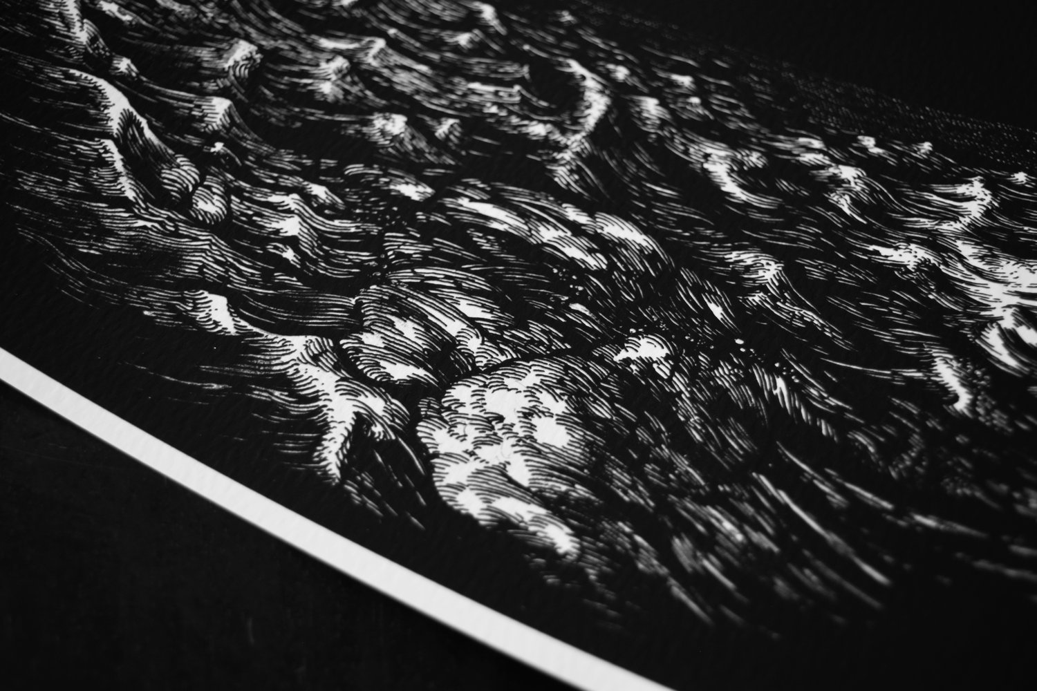 Image of heavenly body o'er a primordial sea