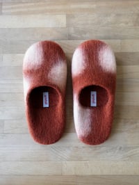 Image 1 of RED COWHIDE felted wool slip-ons
