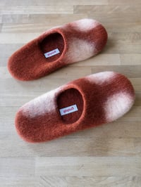 Image 2 of RED COWHIDE felted wool slip-ons