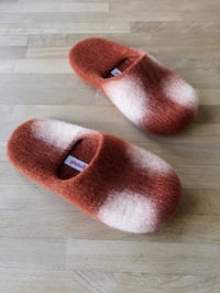 Image 3 of RED COWHIDE felted wool slip-ons