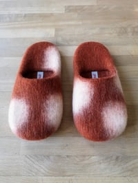 Image 4 of RED COWHIDE felted wool slip-ons