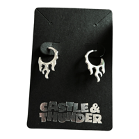 Image 1 of CLARA - Flame Huggie Hoops