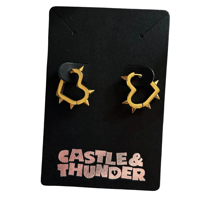 Image 1 of ALANA - Spike Huggie Hoops (Gold)