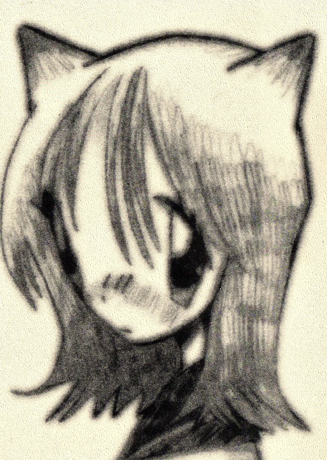 anime girl riso print