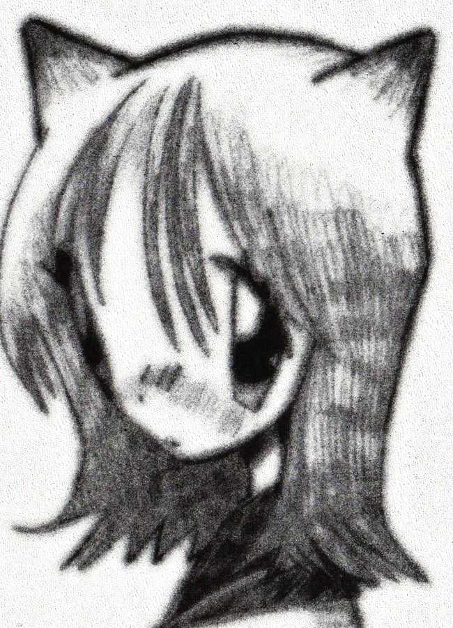 anime girl riso print