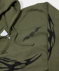 Image 2 of SCI-FI FANTASY_ORIGIN ZIP HOODIE :::ARMY GREEN:::