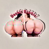 Image 1 of Double Bubble Tori Lux & Jada Stevens Show Off Their Sexy Asses Glossy Finish Die Cut Sticker