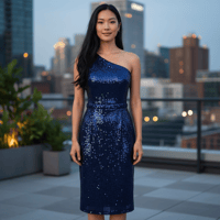 Image 1 of Blue Sequin Dress Large