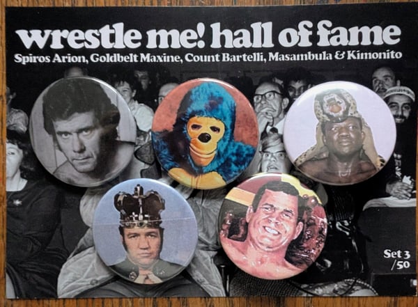 Image of The Wrestle Me! Hall Of Fame Badge Set - Set 3