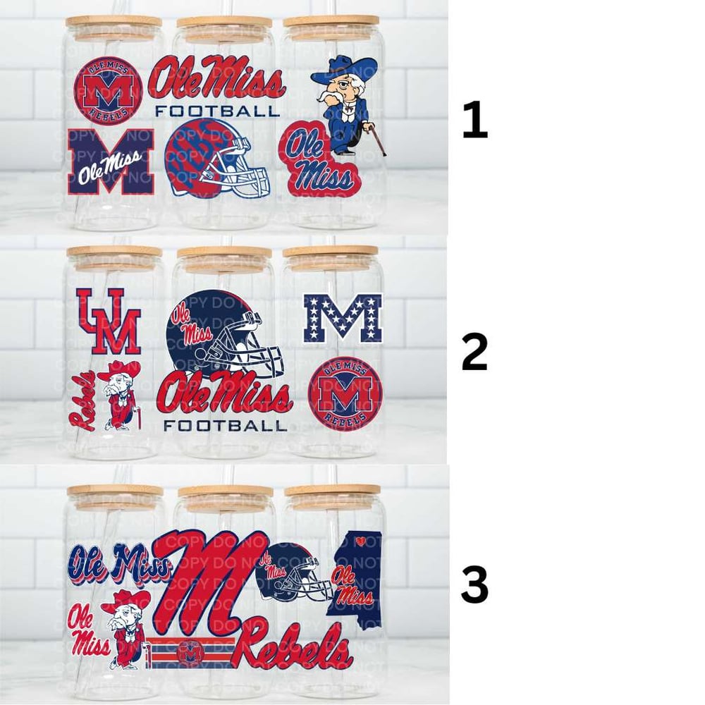 Image of Ole Miss Rebels Football Uv Dtf Wrap Single Sided Choose From 3 Designs!   FB42