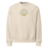 Image 2 of Embroidered Cat Folk Art Sweatshirt 