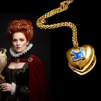 Image 5 of Bluebird sterling silver gold plate heart locket necklace