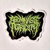 Image 1 of Abominable Putridity Band Logo Glossy Finish LAMINATED Vinyl Sticker
