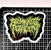 Image 2 of Abominable Putridity Band Logo Glossy Finish LAMINATED Vinyl Sticker