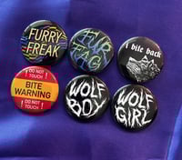 Image 1 of furry 1.5" buttons