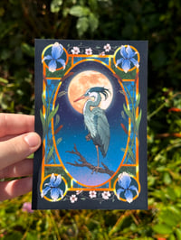 Image 1 of great blue heron / james river love letter | mini print/postcard (4x6")