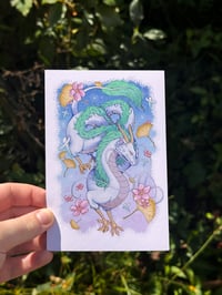Image 1 of haku dragon | mini print/postcard (4x6")