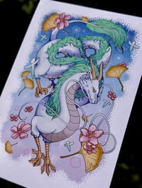 Image 2 of haku dragon | mini print/postcard (4x6")
