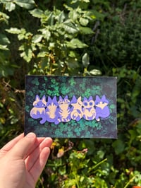 Image 1 of kitty line up | mini print/postcard (4x6")