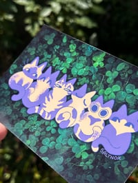 Image 2 of kitty line up | mini print/postcard (4x6")